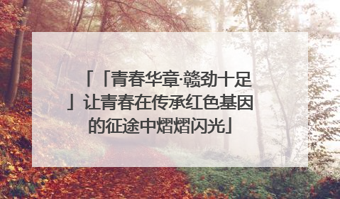 「青春华章·赣劲十足」让青春在传承红色基因的征途中熠熠闪光