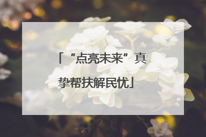 “点亮未来”真挚帮扶解民忧