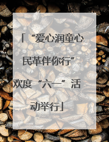 “爱心润童心 民革伴你行”欢度“六一”活动举行