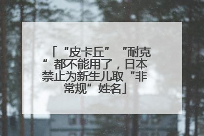 “皮卡丘”“耐克”都不能用了，日本禁止为新生儿取“非常规”姓名