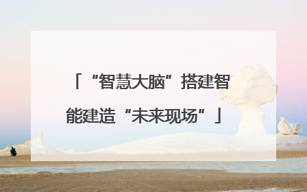“智慧大脑”搭建智能建造“未来现场”