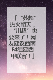 “苏超”热火朝天，“川超”也要来了！网友建议西南F4组建西甲联赛！