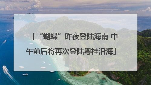 “蝴蝶”昨夜登陆海南 中午前后将再次登陆粤桂沿海
