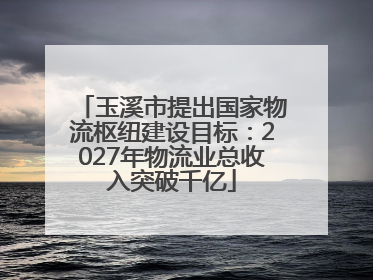 玉溪市提出国家物流枢纽建设目标：2027年物流业总收入突破千亿