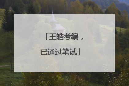 王皓考编，已通过笔试