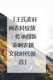 王氏麦秆画农科绽放：传承创新 奏响农耕文化时代强音