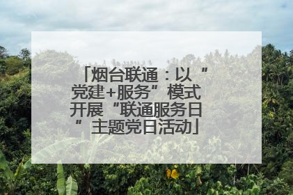 烟台联通：以“党建+服务”模式开展“联通服务日”主题党日活动