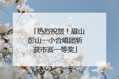 热烈祝贺！眉山彭山一小合唱团斩获市赛一等奖
