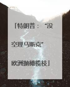特朗普：“没空理马斯克” 欧洲抛橄榄枝