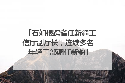 石如根跨省任新疆工信厅副厅长，连续多名年轻干部调任新疆