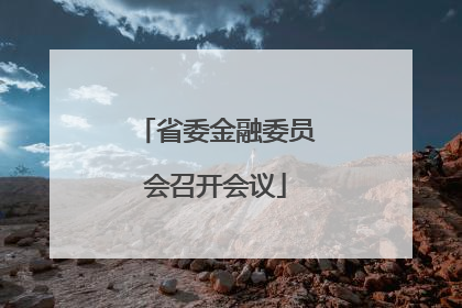 省委金融委员会召开会议