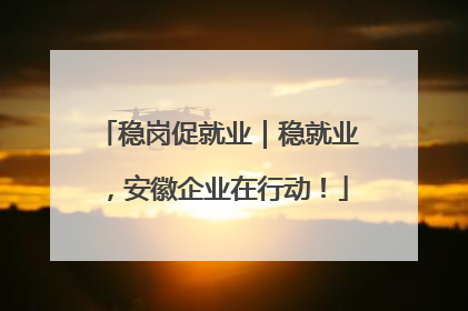 稳岗促就业｜稳就业，安徽企业在行动！