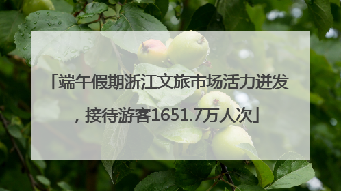 端午假期浙江文旅市场活力迸发，接待游客1651.7万人次