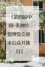 第四届中国-非洲经贸博览会迎来公众开放日