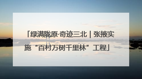绿满陇原·奇迹三北｜张掖实施“百村万树千里林”工程