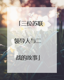 三位苏联领导人与二战的故事
