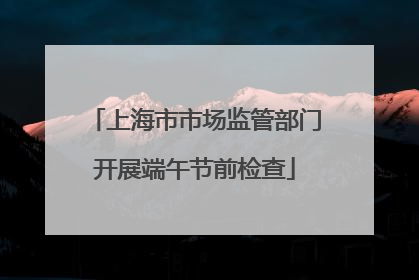 上海市市场监管部门开展端午节前检查