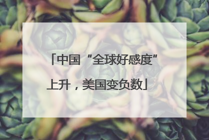 中国“全球好感度”上升，美国变负数