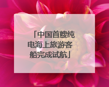 中国首艘纯电海上旅游客船完成试航