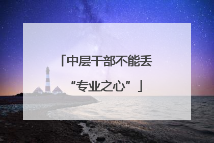 中层干部不能丢“专业之心”