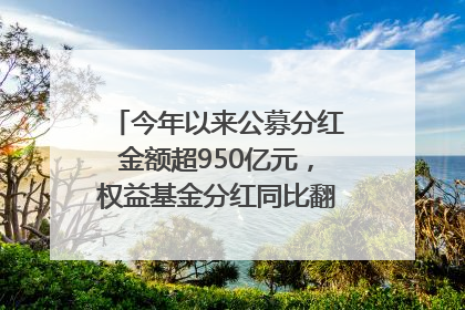 今年以来公募分红金额超950亿元，权益基金分红同比翻倍｜招财猫