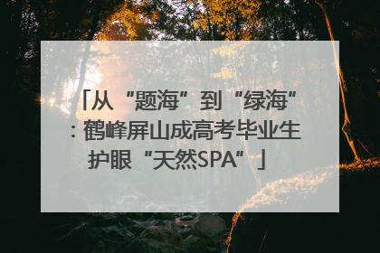 从“题海”到“绿海”：鹤峰屏山成高考毕业生护眼“天然SPA”