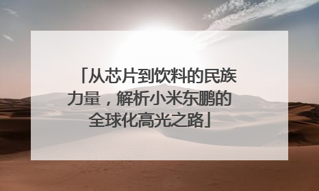 从芯片到饮料的民族力量，解析小米东鹏的全球化高光之路