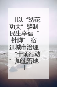 以“绣花功夫”缝制民生幸福“针脚” 宿迁城市治理“十项行动”加速落地