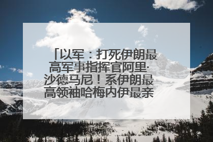 以军：打死伊朗最高军事指挥官阿里·沙德马尼！系伊朗最高领袖哈梅内伊最亲密的人之一