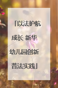 以法护航成长 新华幼儿园创新普法实践