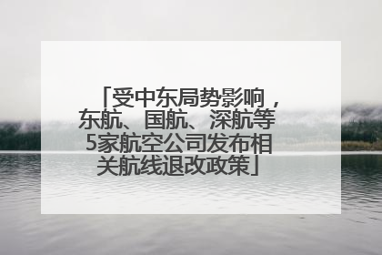 受中东局势影响，东航、国航、深航等5家航空公司发布相关航线退改政策