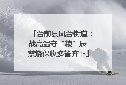 台前县凤台街道：战高温守“粮”辰 禁烧保收多管齐下