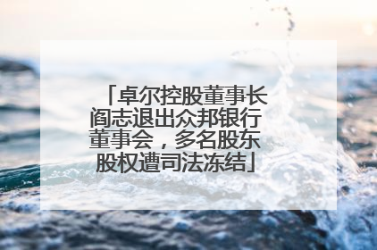 卓尔控股董事长阎志退出众邦银行董事会，多名股东股权遭司法冻结