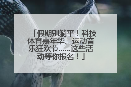 假期别躺平！科技体育嘉年华、运动音乐狂欢节……这些活动等你报名！