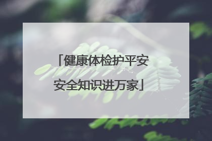 健康体检护平安 安全知识进万家