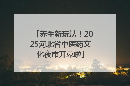 养生新玩法！2025河北省中医药文化夜市开幕啦
