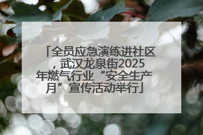 全员应急演练进社区，武汉龙泉街2025年燃气行业“安全生产月”宣传活动举行