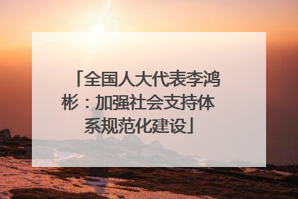 全国人大代表李鸿彬：加强社会支持体系规范化建设