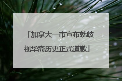 加拿大一市宣布就歧视华裔历史正式道歉