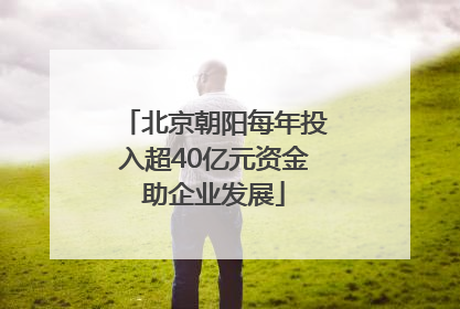 北京朝阳每年投入超40亿元资金助企业发展
