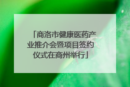 商洛市健康医药产业推介会暨项目签约仪式在商州举行