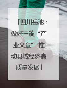 四川岳池：做好三篇“产业文章” 推动县域经济高质量发展