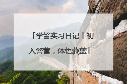 学警实习日记丨初入警营，体悟藏蓝