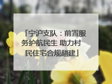 宁沪支队：前置服务护航民生 助力村民住宅合规翻建
