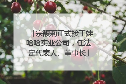 宗馥莉正式接手娃哈哈实业公司，任法定代表人、董事长