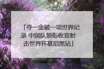 夺一金破一项世界纪录 中国队领衔收官射击世界杯慕尼黑站