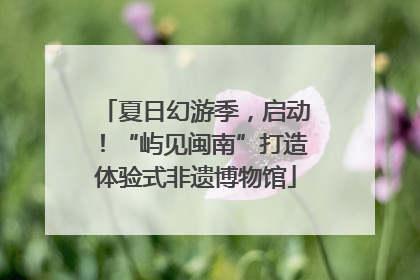 夏日幻游季，启动！“屿见闽南”打造体验式非遗博物馆