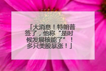 大消息！特朗普签了，他称“是时候发展核能了”！多只美股暴涨！