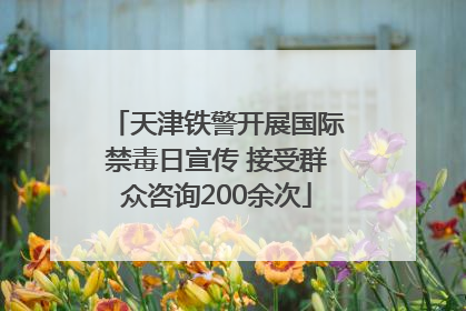 天津铁警开展国际禁毒日宣传 接受群众咨询200余次