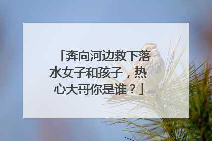 奔向河边救下落水女子和孩子，热心大哥你是谁？